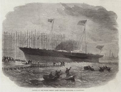 Stapellauf der Dublin Trinity Yacht Princess Alexandra in Blackwall von Edwin Weedon